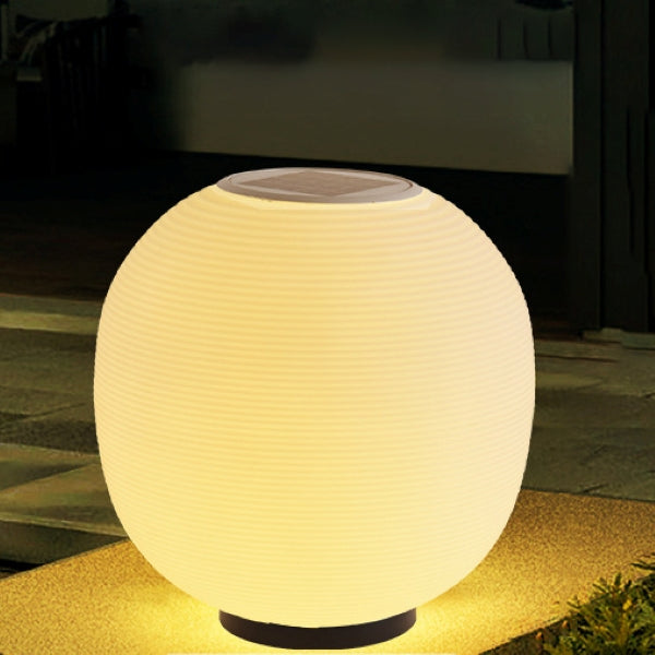 Modern Minimalist PE Oval LED Solar & Waterproof Outdoor Light For Garden & Patio | Bowlift