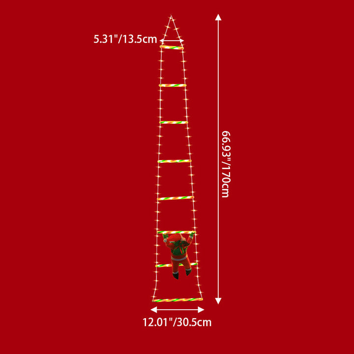 BowLift | Modern Art Deco PVC Cotton Ladder Shape Santa Claus Christmas Decoration LED String Light For Outdoor