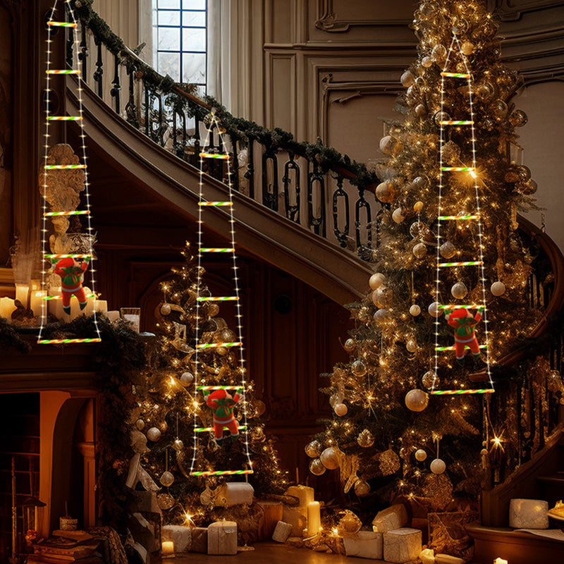 BowLift | Modern Art Deco PVC Cotton Ladder Shape Santa Claus Christmas Decoration LED String Light For Outdoor