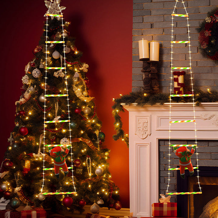 BowLift | Modern Art Deco PVC Cotton Ladder Shape Santa Claus Christmas Decoration LED String Light For Outdoor