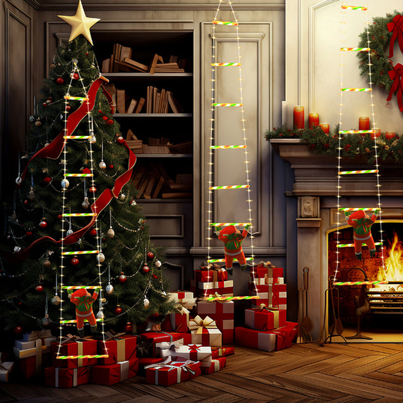 BowLift | Modern Art Deco PVC Cotton Ladder Shape Santa Claus Christmas Decoration LED String Light For Outdoor