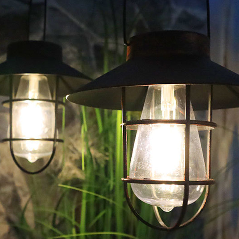 Modern Minimalist Solar Cylinder Hollow Out Iron Plastic LED Outdoor Light For Garden | Bowlift