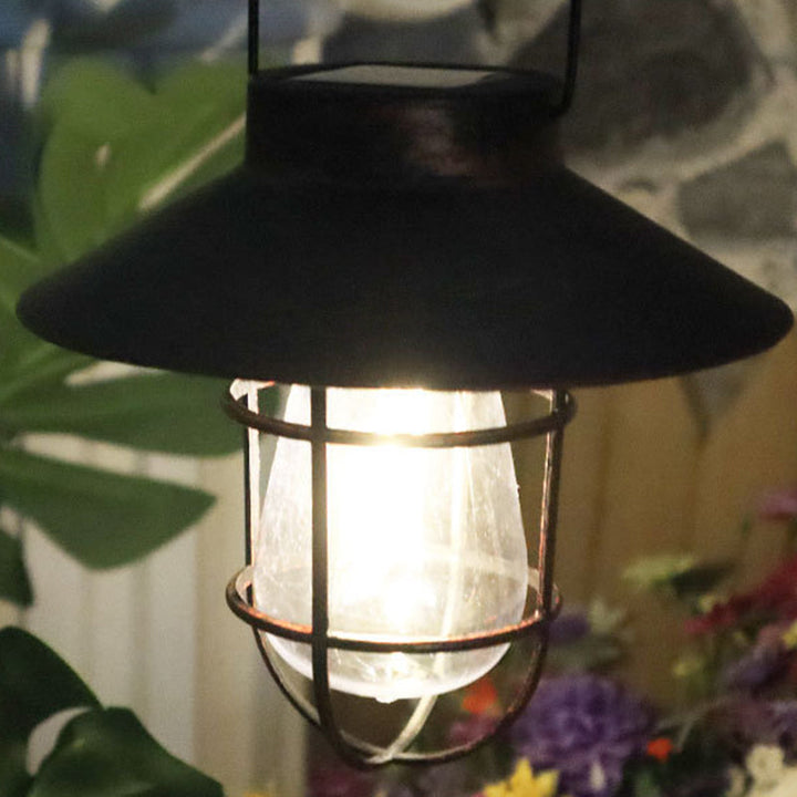 Modern Minimalist Solar Cylinder Hollow Out Iron Plastic LED Outdoor Light For Garden | Bowlift