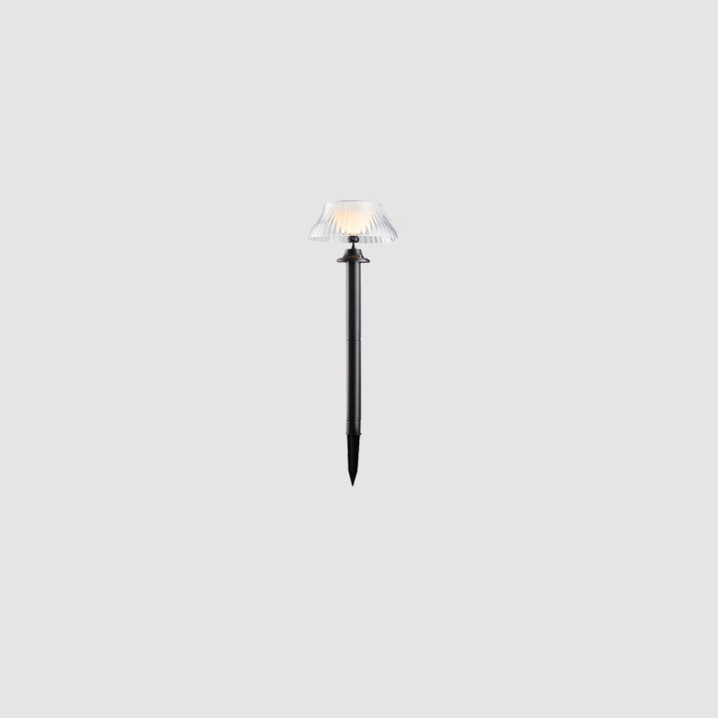 Modern Minimalist Round Half Ball Long Pole Iron ABS LED Ground Plug Outdoor Light For Garden | Bowlift