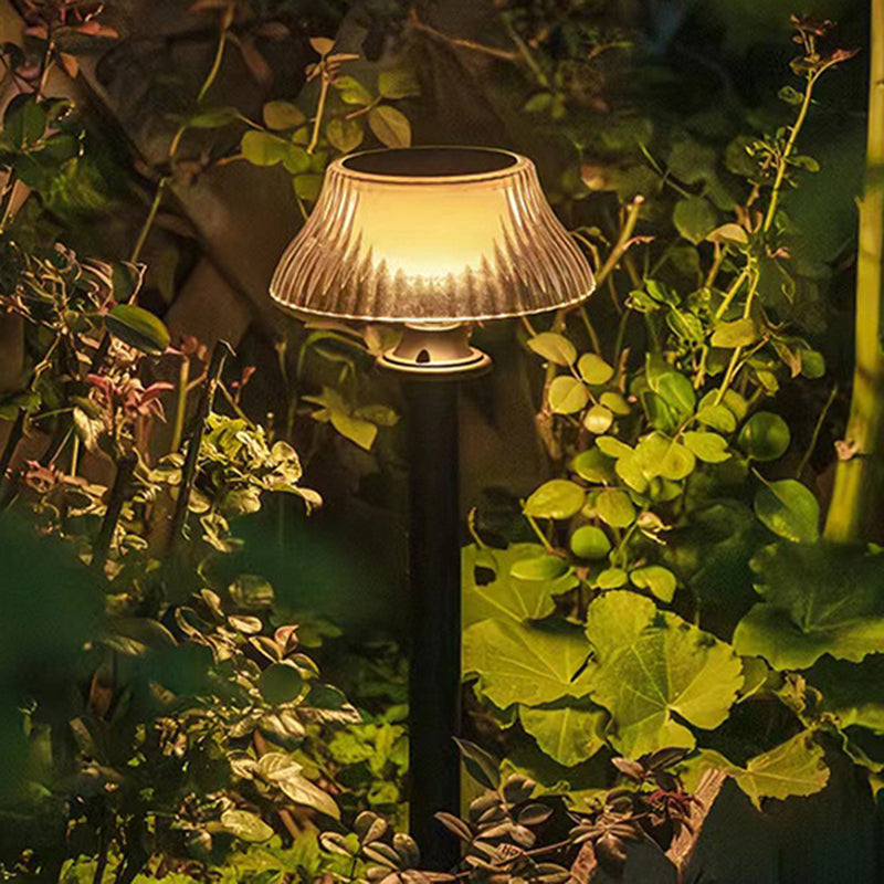 Modern Minimalist Round Half Ball Long Pole Iron ABS LED Ground Plug Outdoor Light For Garden | Bowlift