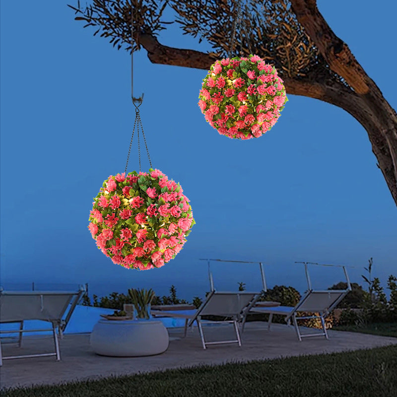 Modern Art Deco Round Flower Bouquet Plastic LED Outdoor Light For Garden | Bowlift