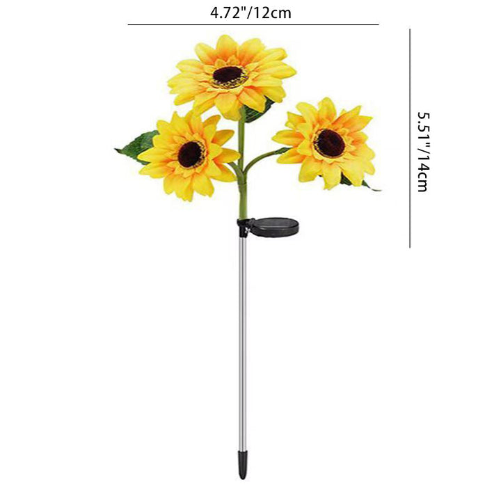 Contemporary Creative Solar Waterproof Sunflower Silk Stainless Steel LED Landscape Light Outdoor Light For Garden | Bowlift