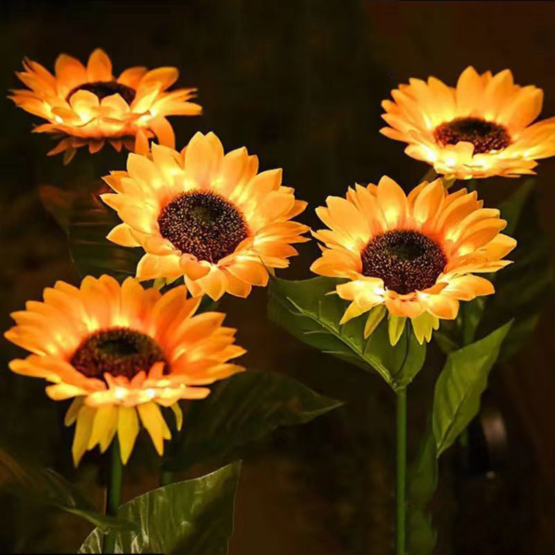 Contemporary Creative Solar Waterproof Sunflower Silk Stainless Steel LED Landscape Light Outdoor Light For Garden | Bowlift