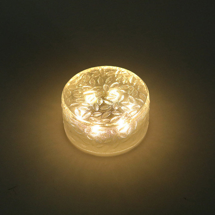 Modern Minimalist Solar Round Ice Brick Shape Acrylic LED Outdoor Light For Garden | Bowlift
