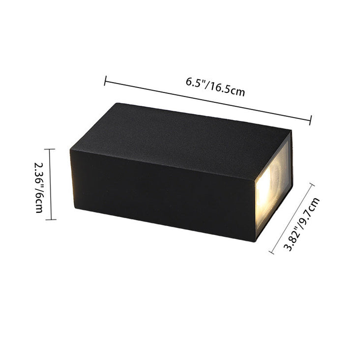 Modern Minimalist Waterproof Rectangular Aluminum LED Outdoor Wall Sconce Lamp For Outdoor Patio | Bowlift