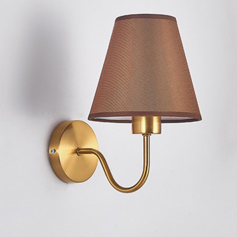 BowLift | Contemporary Nordic Round Curved Rod Iron Fabric Shade 1-Light Wall Light Lamp for Living Room