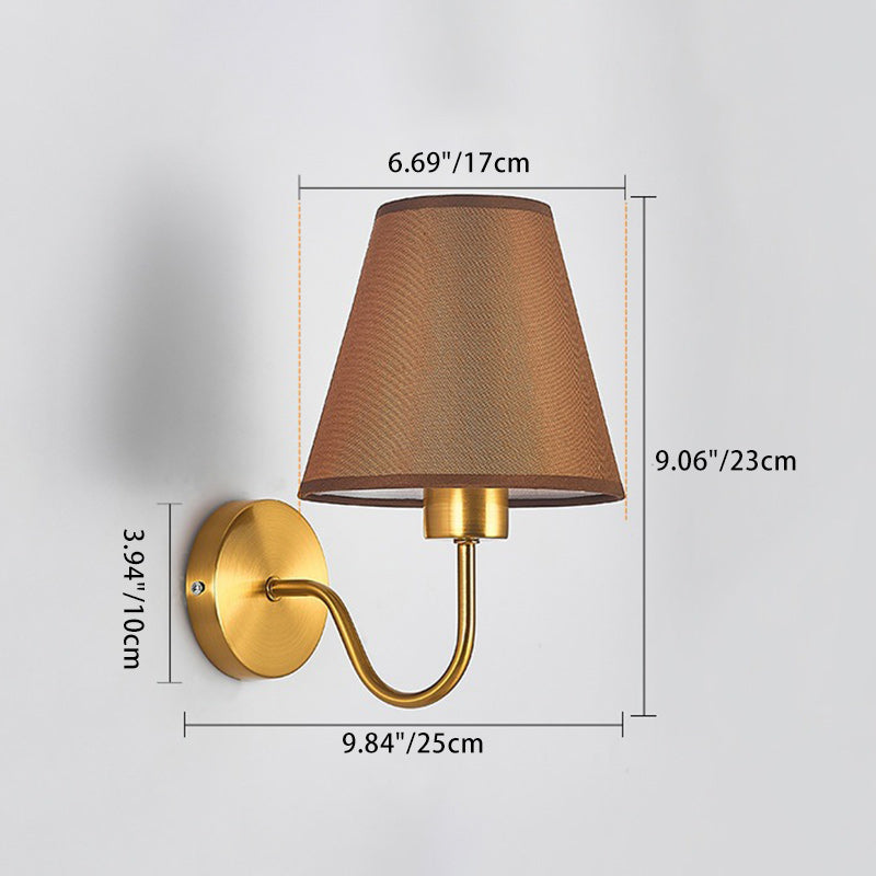 BowLift | Contemporary Nordic Round Curved Rod Iron Fabric Shade 1-Light Wall Light Lamp for Living Room