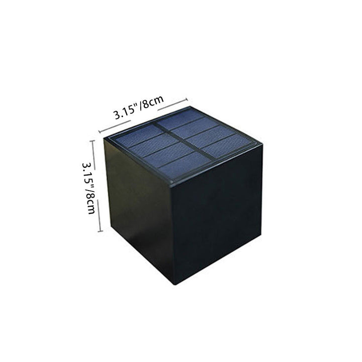 Modern Minimalist Cube Plastic Solar LED Wall Sconce Lamp For Garden | Bowlift