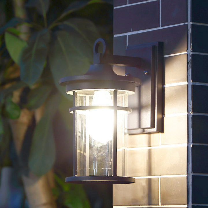Contemporary Industrial Column Aluminum Glass 1-Light Wall Sconce Lamp For Garden | Bowlift