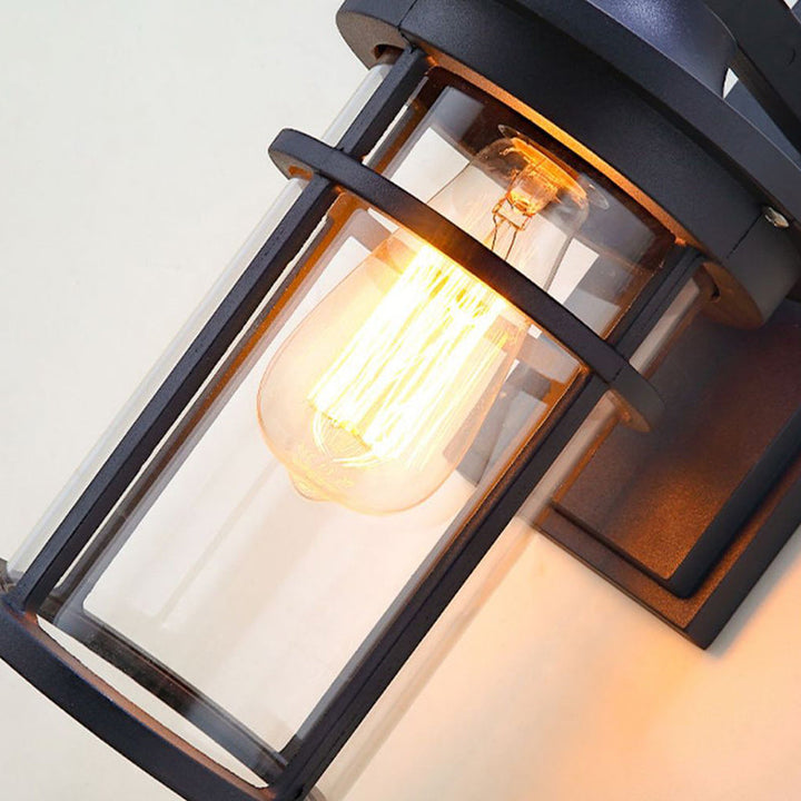 Contemporary Industrial Column Aluminum Glass 1-Light Wall Sconce Lamp For Garden | Bowlift