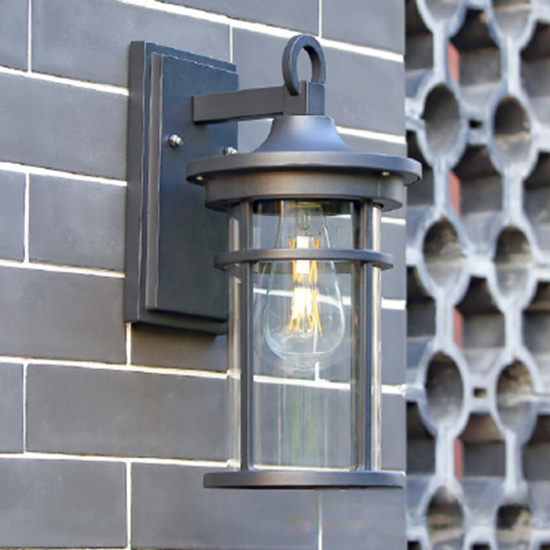 Contemporary Industrial Column Aluminum Glass 1-Light Wall Sconce Lamp For Garden | Bowlift