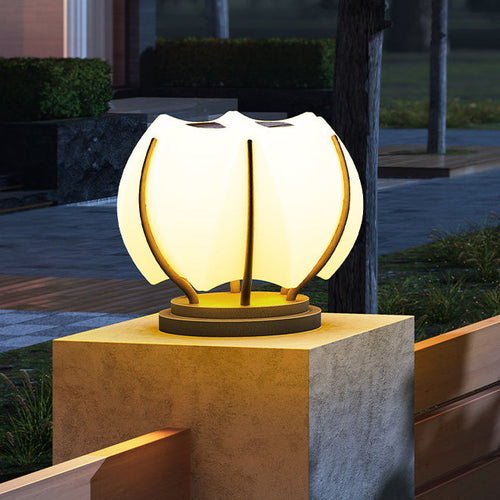 Contemporary Creative Flower Iron Plastic LED Post Head Light For Garden | Bowlift