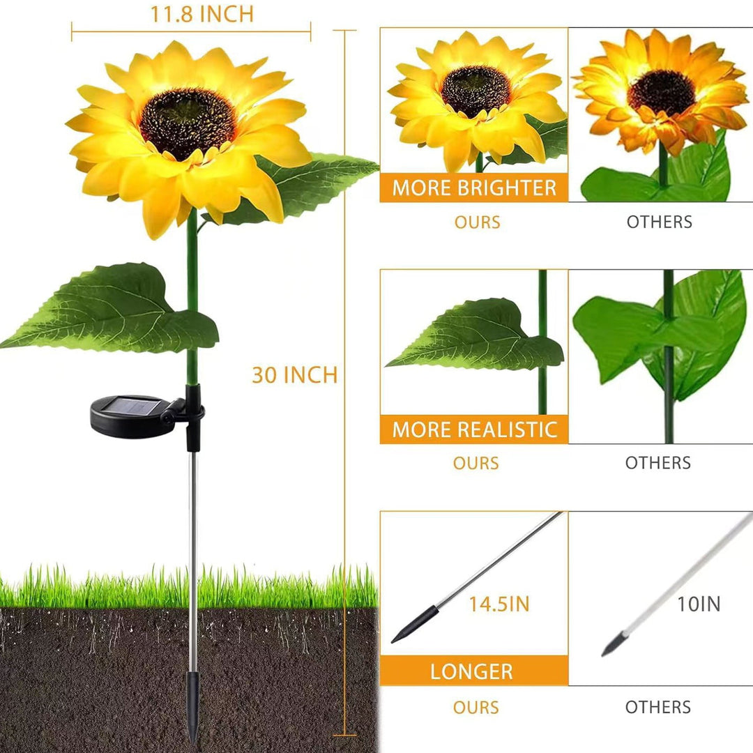 Contemporary Creative Artificial Flower LED Solar Waterproof Lawn Insert Light For Outdoor Patio | Bowlift