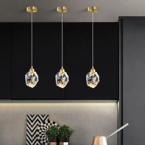 BowLift | Luxury Diamond Cube Crystal Iron LED Pendant Light For Bedroom