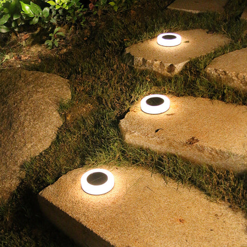 Modern Minimalist Solar Waterproof Round Cylinder Plastic ABS LED Ground Plug Landscape Light For Garden | Bowlift