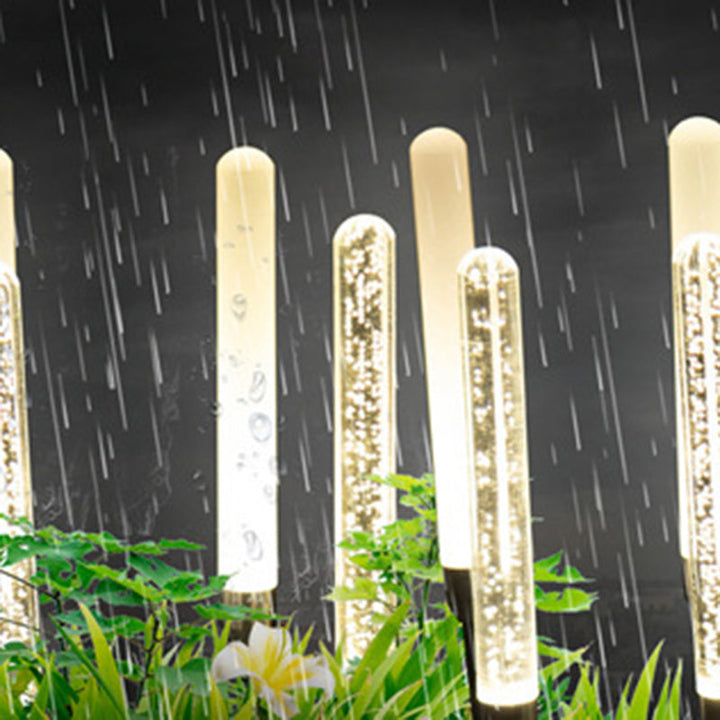 Contemporary Scandinavian Waterproof Cylinder Oval Reed Bubbles Stainless Steel Acrylic LED Outdoor Lawn Landscape Lamp For Outdoor Patio | Bowlift