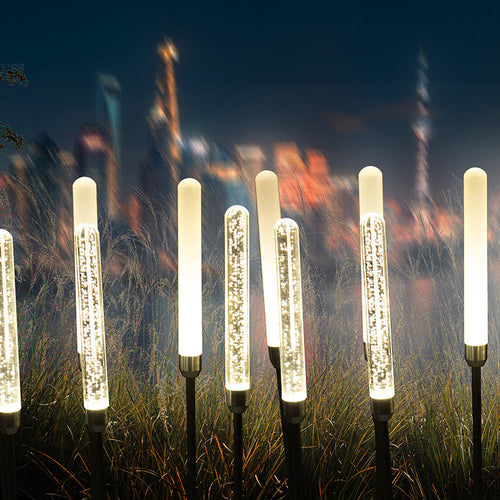 Contemporary Scandinavian Waterproof Cylinder Oval Reed Bubbles Stainless Steel Acrylic LED Outdoor Lawn Landscape Lamp For Outdoor Patio | Bowlift