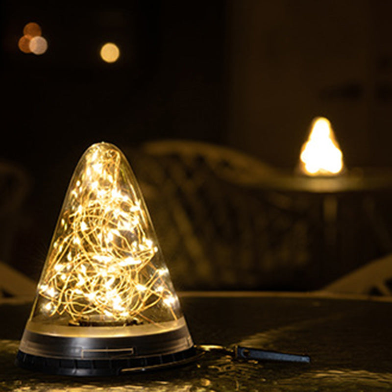 Modern Minimalist Solar Waterproof Cone Filigree PC ABS LED Pendant Light For Garden | Bowlift