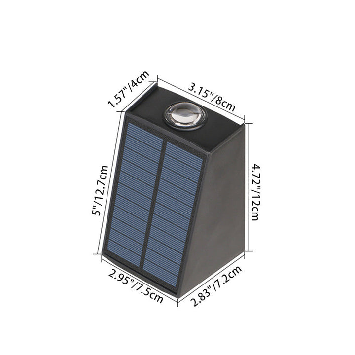 Modern Minimalist Solar Waterproof Trapezoidal Rectangle ABS PVC LED Outdoor Wall Sconce Lamp For Garden | Bowlift