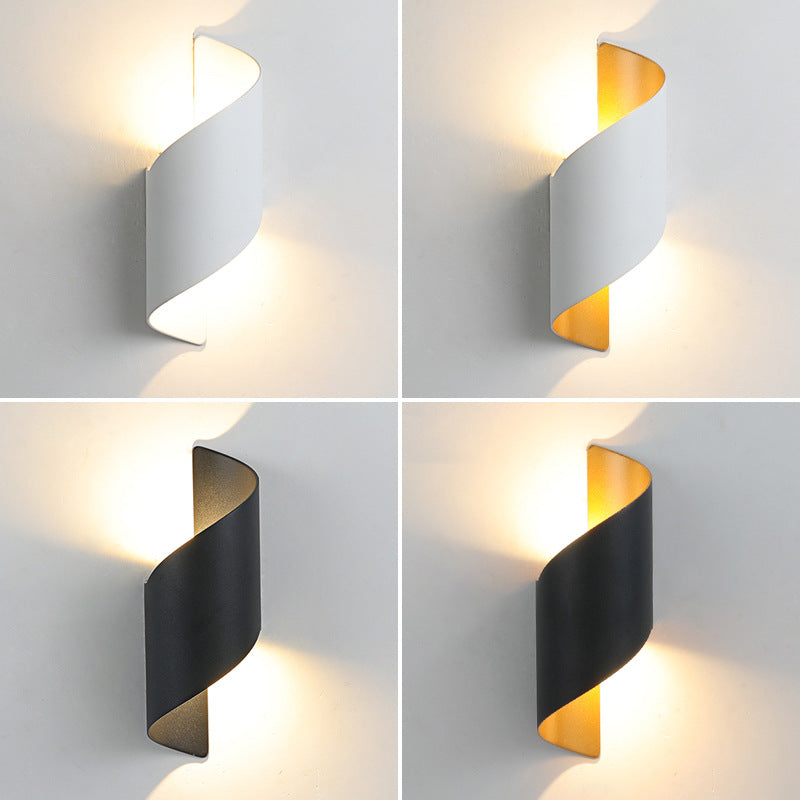 BowLift | Modern Minimalist Waterproof Spiral Aluminum Acrylic LED Wall Light for Bedroom