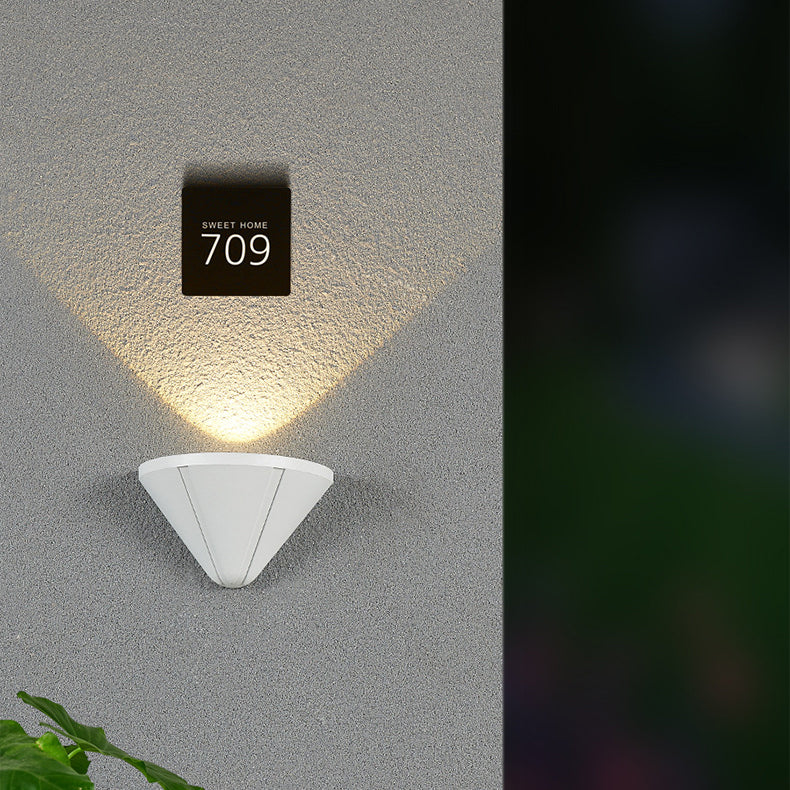 Modern Minimalist Waterproof Triangle Semicircle Die-Cast Aluminum PC LED Wall Sconce Lamp For Outdoor Patio | Bowlift