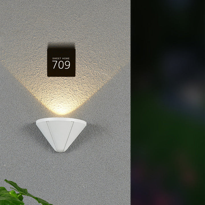 Modern Minimalist Waterproof Triangle Semicircle Die-Cast Aluminum PC LED Wall Sconce Lamp For Outdoor Patio | Bowlift