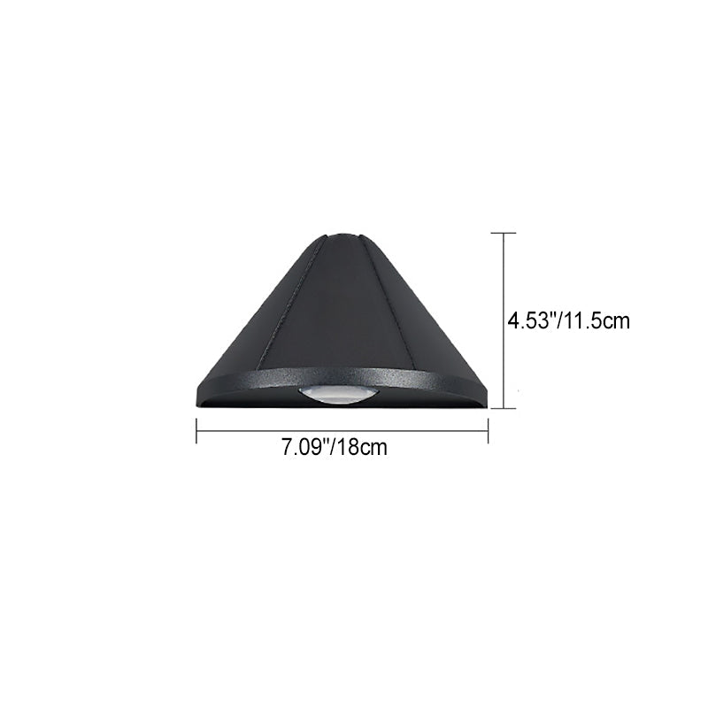 Modern Minimalist Waterproof Triangle Semicircle Die-Cast Aluminum PC LED Wall Sconce Lamp For Outdoor Patio | Bowlift