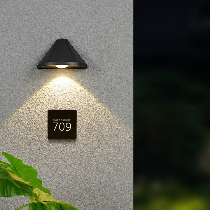 Modern Minimalist Waterproof Triangle Semicircle Die-Cast Aluminum PC LED Wall Sconce Lamp For Outdoor Patio | Bowlift