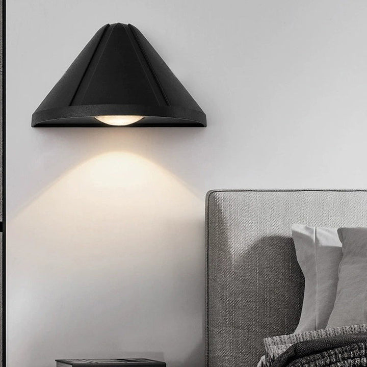 Modern Minimalist Waterproof Triangle Semicircle Die-Cast Aluminum PC LED Wall Sconce Lamp For Outdoor Patio | Bowlift