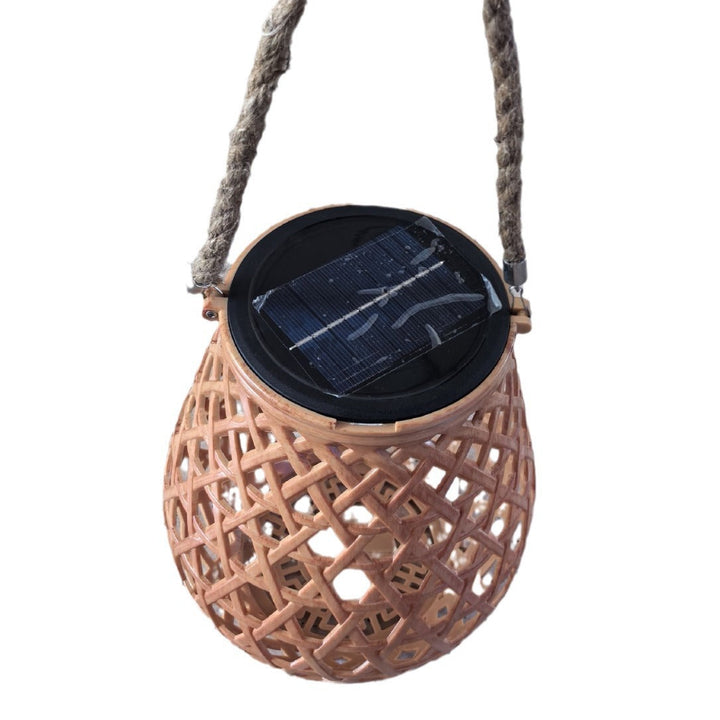 Traditional Chinese Solar Waterproof Oval Round Hollow Mesh ABS LED Outdoor Landscape Light For Garden | Bowlift