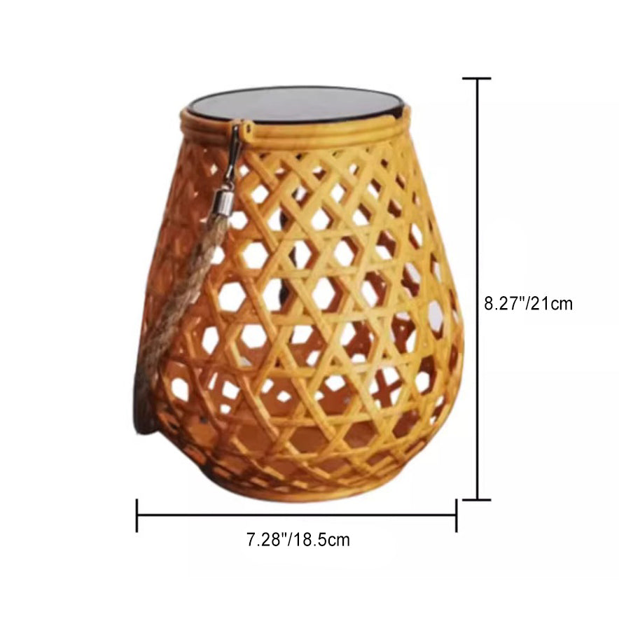 Traditional Chinese Solar Waterproof Oval Round Hollow Mesh ABS LED Outdoor Landscape Light For Garden | Bowlift