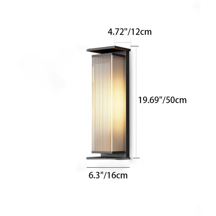 Modern Minimalist Solar Waterproof Rectangle Stripe Stainless Steel PC LED Outdoor Wall Sconce Lamp For Garden | Bowlift