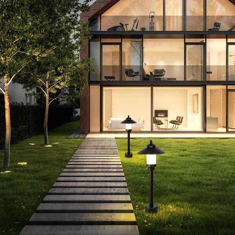 Traditional European Waterproof Half Round Cylinder Aluminum Dolomite 1-Light Outdoor Landscape Lamp For Garden | Bowlift