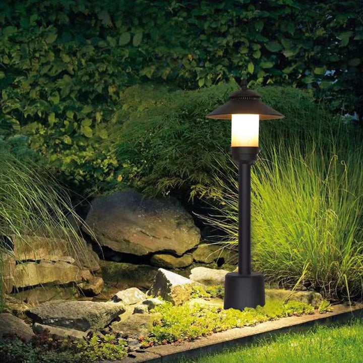 Traditional European Waterproof Half Round Cylinder Aluminum Dolomite 1-Light Outdoor Landscape Lamp For Garden | Bowlift