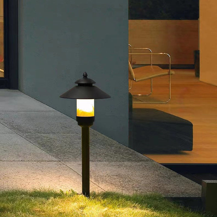 Traditional European Waterproof Half Round Cylinder Aluminum Dolomite 1-Light Outdoor Landscape Lamp For Garden | Bowlift