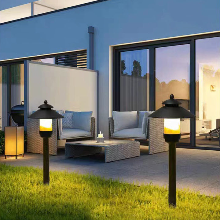 Traditional European Waterproof Half Round Cylinder Aluminum Dolomite 1-Light Outdoor Landscape Lamp For Garden | Bowlift