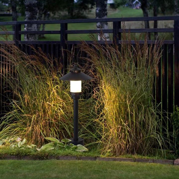 Traditional European Waterproof Half Round Cylinder Aluminum Dolomite 1-Light Outdoor Landscape Lamp For Garden | Bowlift