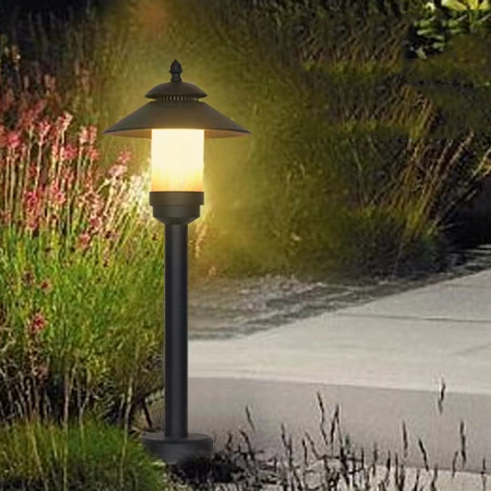 Traditional European Waterproof Half Round Cylinder Aluminum Dolomite 1-Light Outdoor Landscape Lamp For Garden | Bowlift