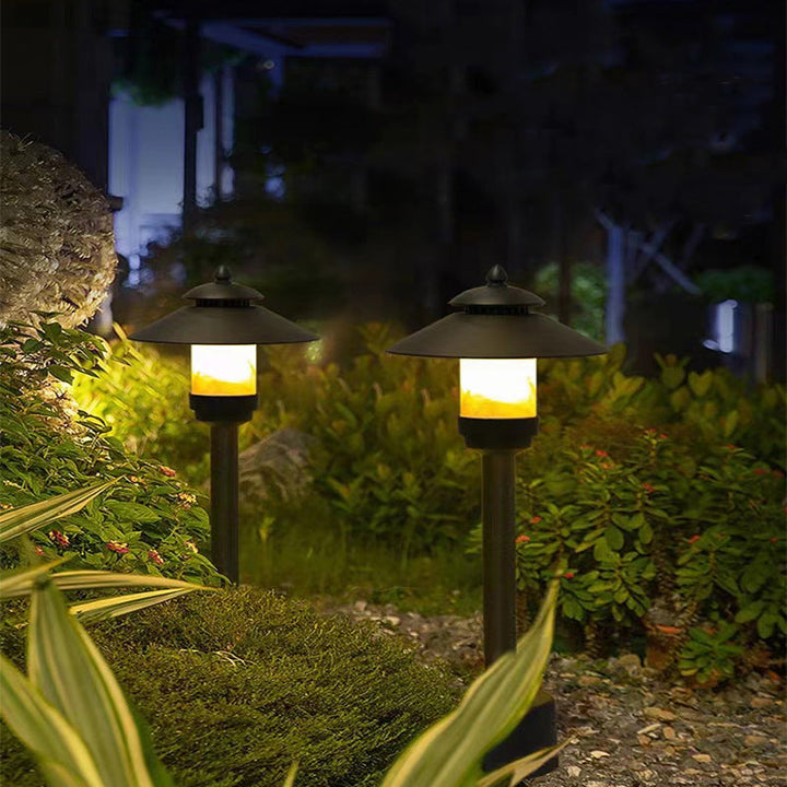 Traditional European Waterproof Half Round Cylinder Aluminum Dolomite 1-Light Outdoor Landscape Lamp For Garden | Bowlift