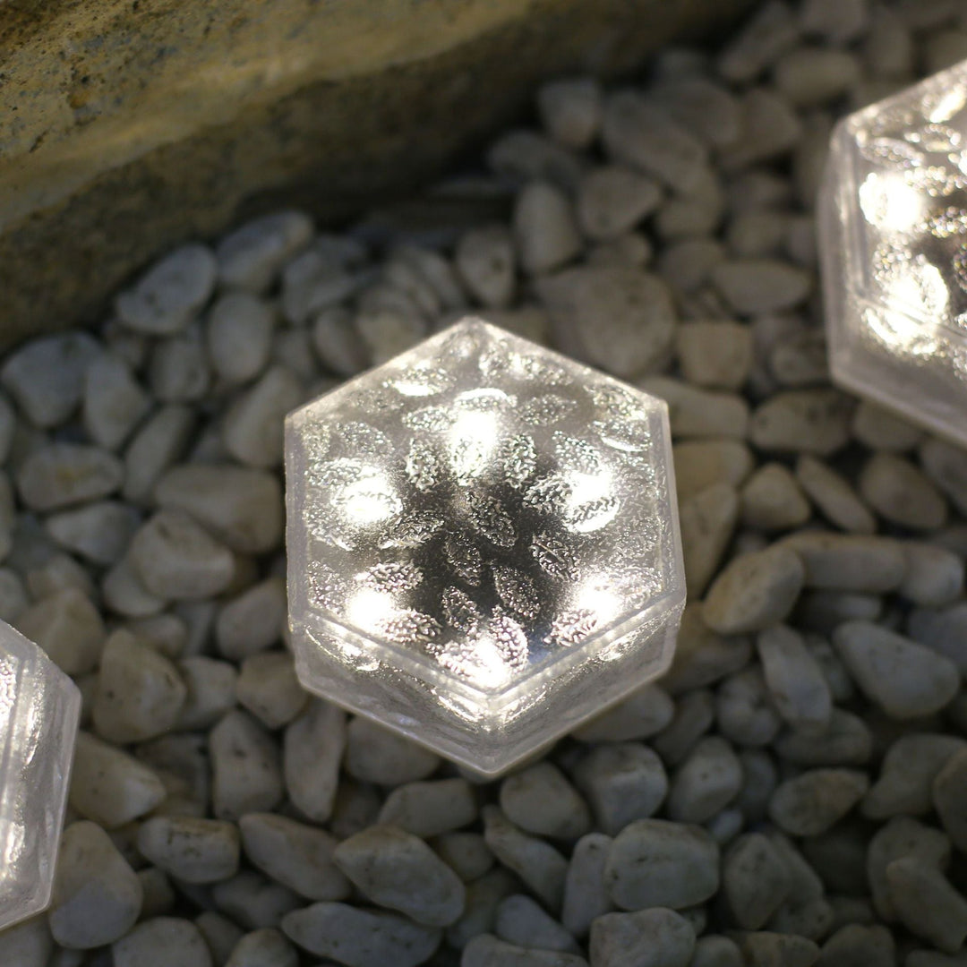 Modern Minimalist Solar Waterproof Hexagonal Ice Tile ABS PVC LED Lawn Landscape Light For Outdoor Patio | Bowlift