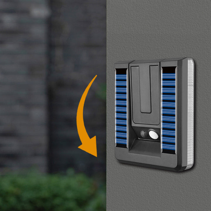 Contemporary Industrial Square ABS Solar Waterproof LED Outdoor Wall Sconce Lamp For Garden | Bowlift