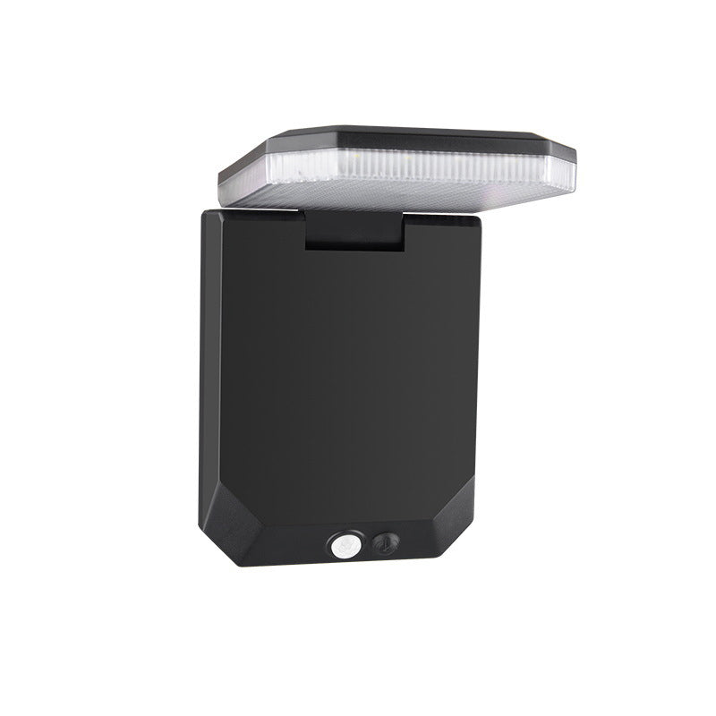 Contemporary Industrial Square ABS Solar Waterproof LED Outdoor Wall Sconce Lamp For Garden | Bowlift