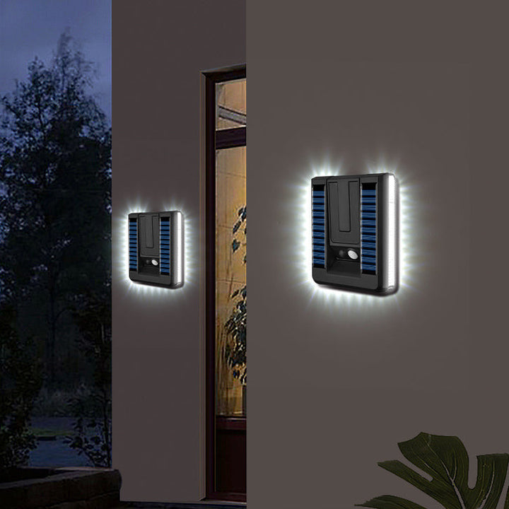 Contemporary Industrial Square ABS Solar Waterproof LED Outdoor Wall Sconce Lamp For Garden | Bowlift
