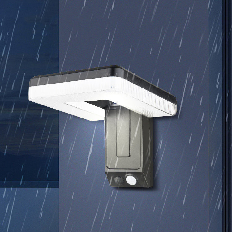 Contemporary Industrial Square ABS Solar Waterproof LED Outdoor Wall Sconce Lamp For Garden | Bowlift