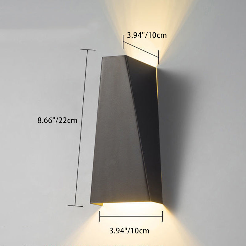 Modern Minimalist Aluminum Up And Down Illuminated LED Wall Sconce Lamp For Outdoor Patio | Bowlift
